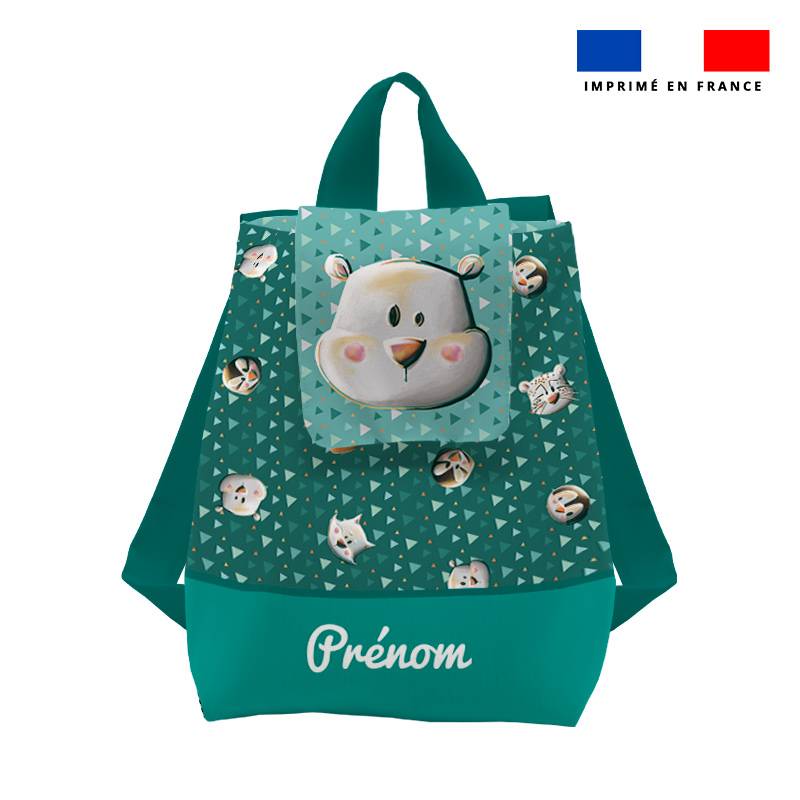 Kit sac à dos enfant personnalisé - Ours polaire - Création Stillistic