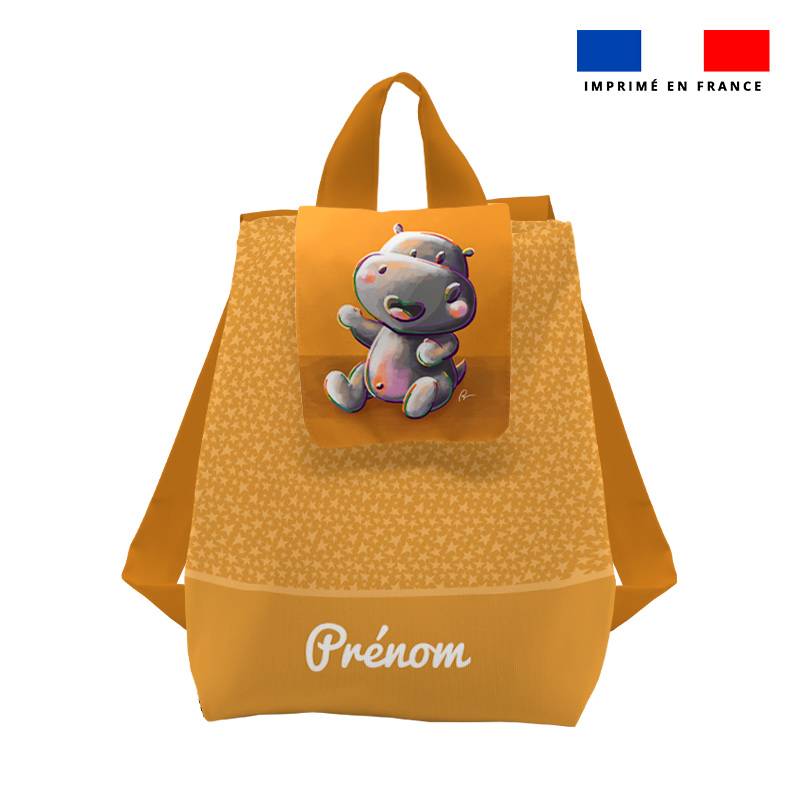 Kit sac à dos enfant personnalisé - Hippopotame - Création Stillistic