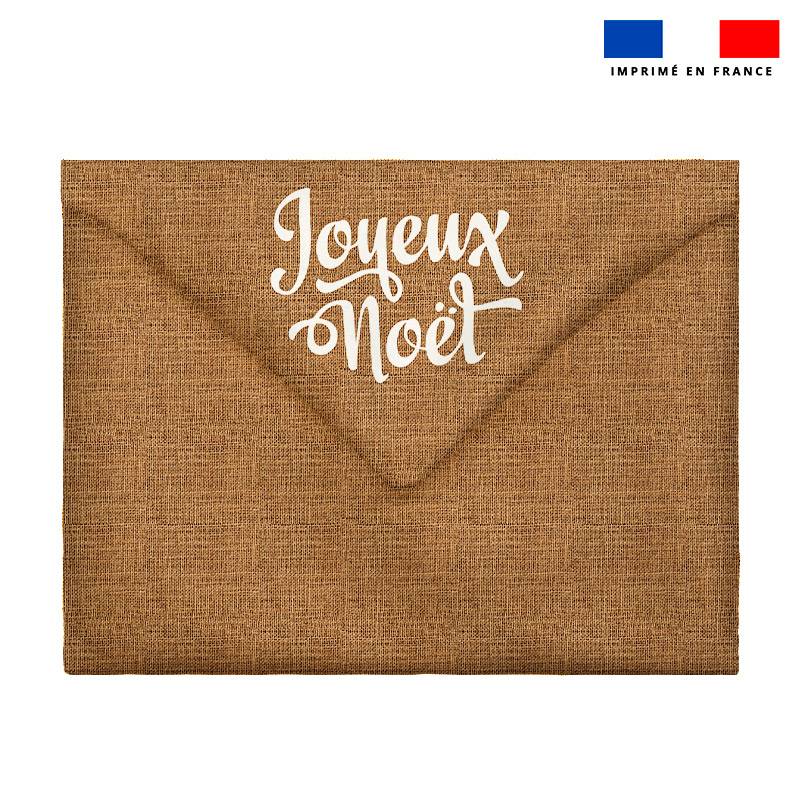 Coupon pour enveloppe en tissu motif joyeux noel effet jute