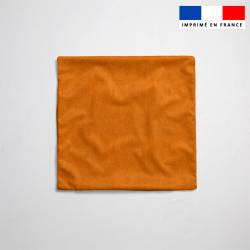 coupon - Coupon 250cm - Tissu imperméable aspect lin orange - Tissu imperméable 300gr/m² - 150 cm