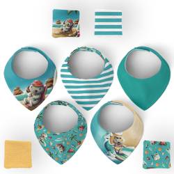 Kit bavoirs en éponge motif hippo surf - Création Stillistic