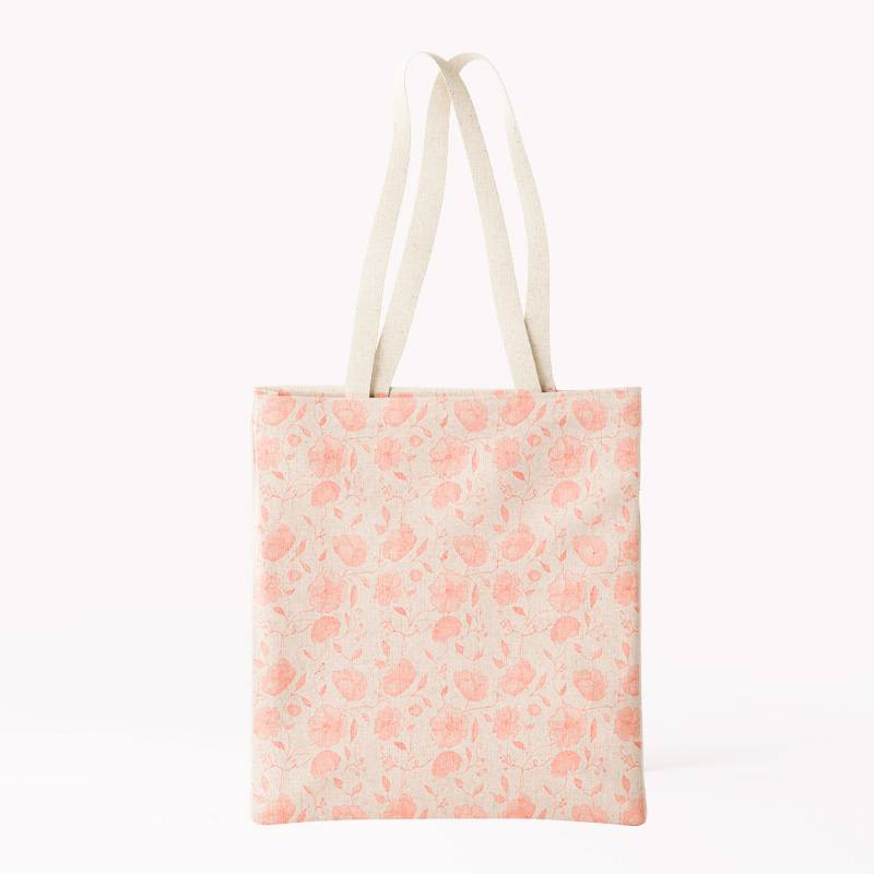 Coupon pour tote-bag motif floral rose - Création Cat&Colours