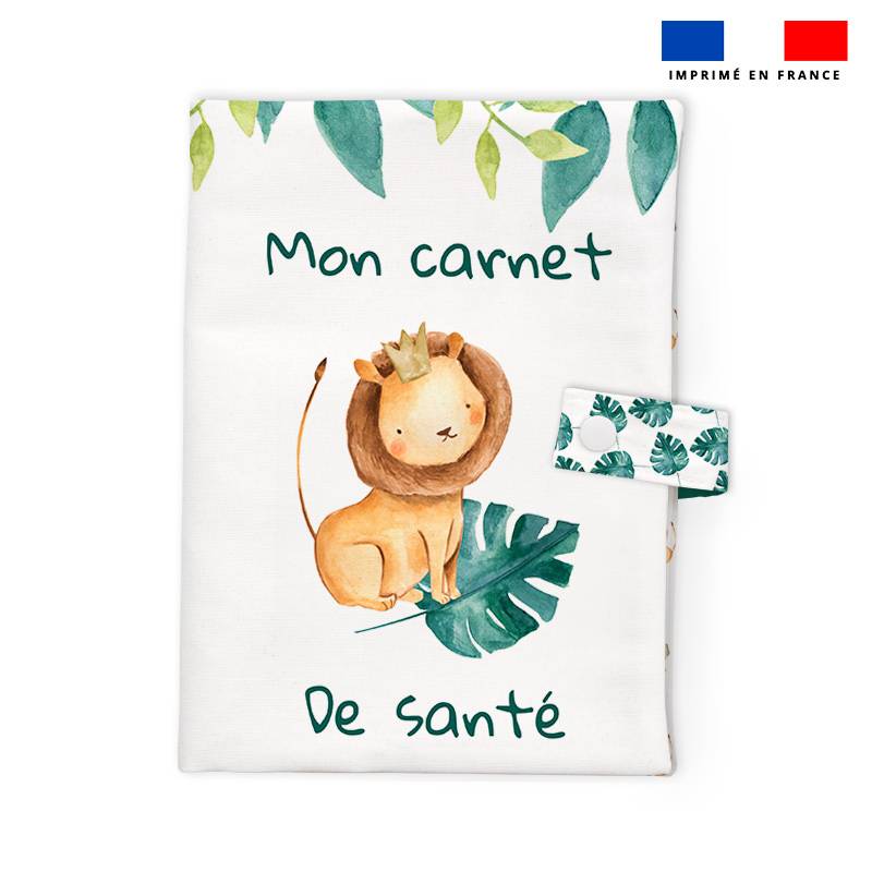 Patron imprimé pour protège carnet de santé motif safari animaux aquarelle