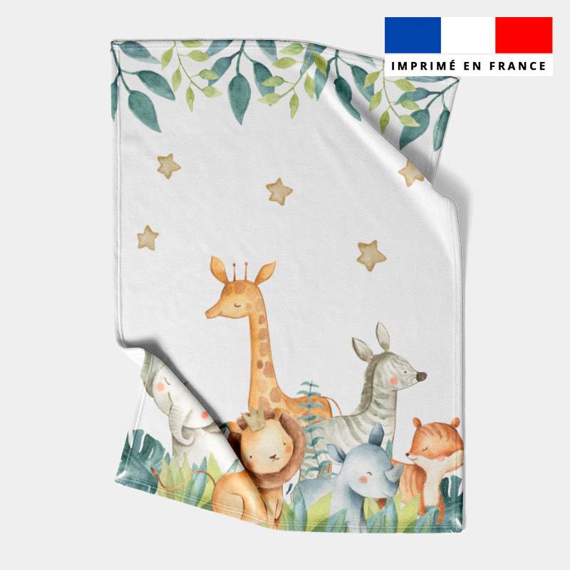 Coupon couverture imprimé safari animaux aquarelle