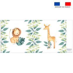 Coupon oreiller imprimé safari animaux aquarelle