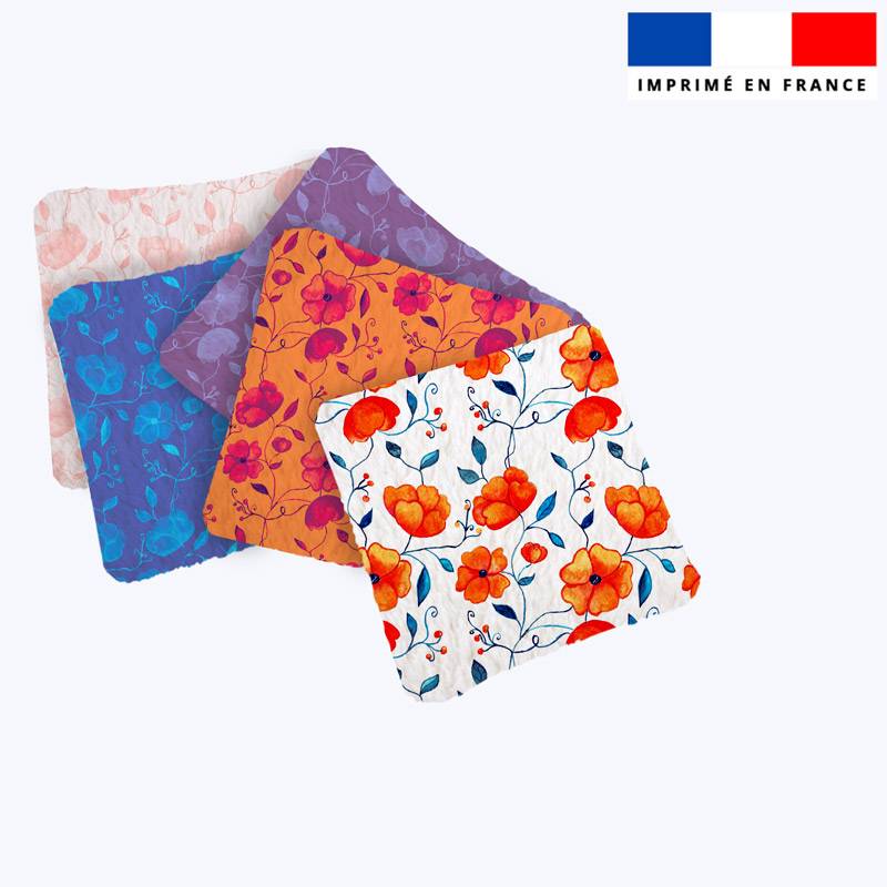 Coupon lingettes lavables motif floral - Création Cat&Colours