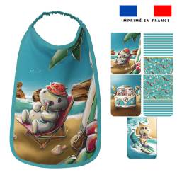 Lot de 5 coupons éponge pour serviettes de table pour enfant motif hippo surf - Création Stillistic