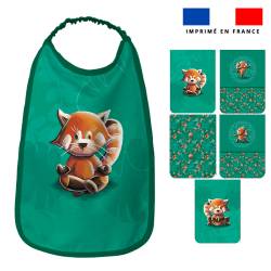 Lot de 5 coupons éponge pour serviettes de table pour enfant motif panda roux yoga - Création Stillistic