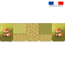 Lot de 5 coupons éponge pour serviettes de table pour enfant motif renard - Création Stillistic