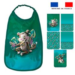 Lot de 5 coupons éponge pour serviettes de table pour enfant motif animaux jungle - Création Stillistic