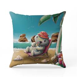 Coupon 45x45 cm imprimé hippo plage - Création Stillistic