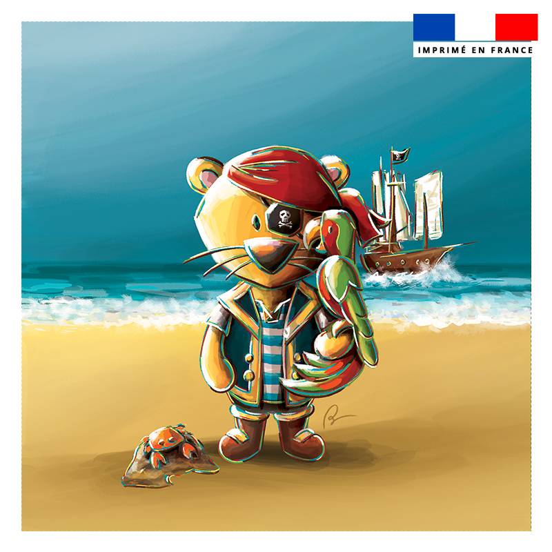 Coupon 45x45 cm imprimé pirate - Création Stillistic