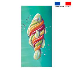 Coupon serviette de plage motif poisson sucre d'orge - Création Stillistic