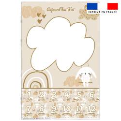 Coupon pour couverture mensuelle bébé motif lapin dans les nuages