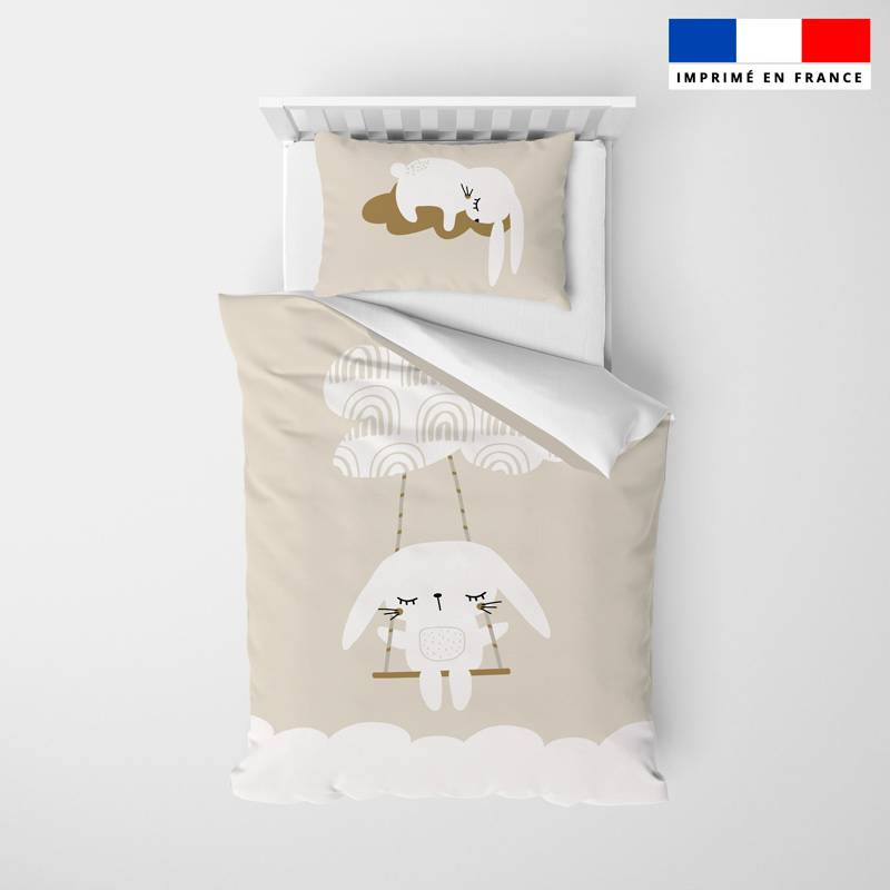 Coupon pour couette imprimé lapin sous les nuages