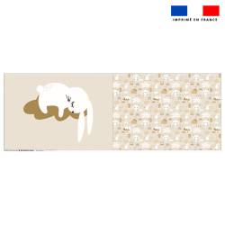 Coupon oreiller imprimé lapin dans les nuages