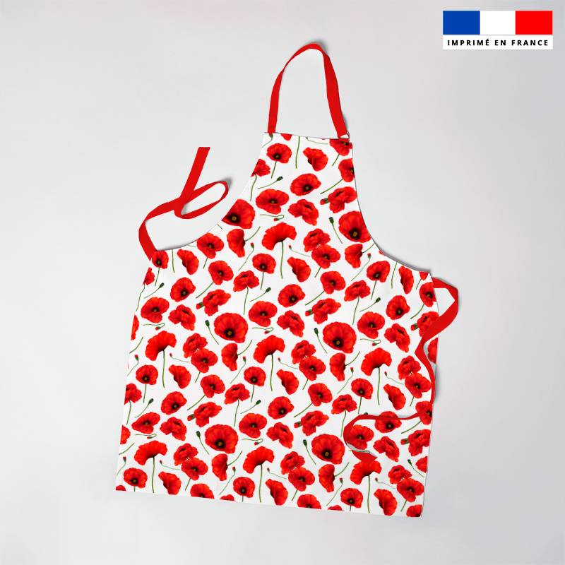 Patron imprimé pour tablier motif coquelicot