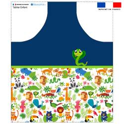 Patron imprimé pour tablier enfant motif jungle color