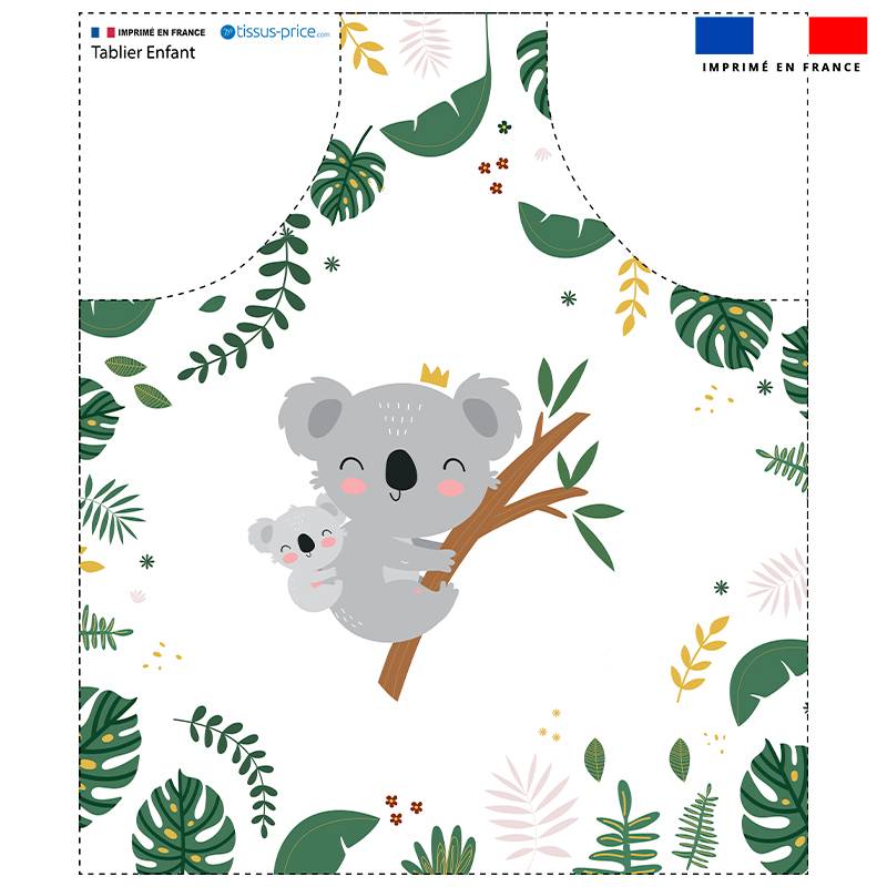 Patron imprimé pour tablier enfant motif baby koala