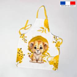 Patron imprimé pour tablier enfant motif lionceau aquarelle