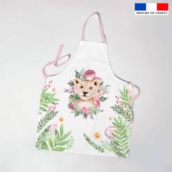 Patron imprimé pour tablier enfant motif animaux aquarelle