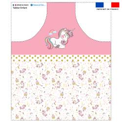 Patron imprimé pour tablier enfant motif licorne rose