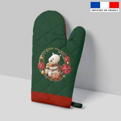 Kit manique réversible imprimé ours Noel - Création Stillistic