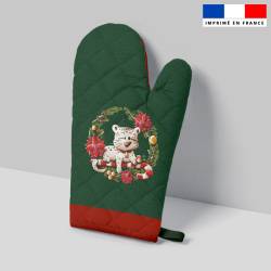 Kit manique réversible imprimé panthère Noel - Création Stillistic