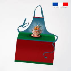 Patron imprimé pour tablier enfant motif rouge gorge Noel - Création Stillistic