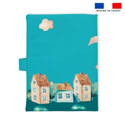 Patron imprimé pour protège carnet de santé motif montgolfière aquarelle