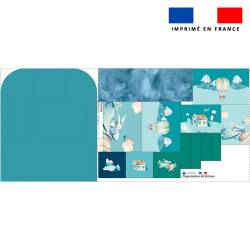 Patron pour organisateur de voiture motif montgolfière aquarelle + Coupon pochette Offert