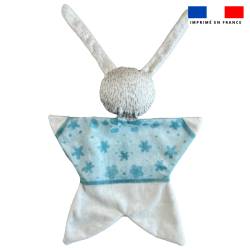 Kit doudou à coudre motif lapin montgolfière aquarelle