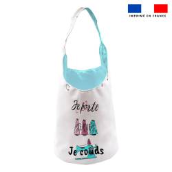 Kit sac seau motif citation je porte ce que je couds