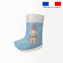 Kit chaussette de noel motif animaux pastel