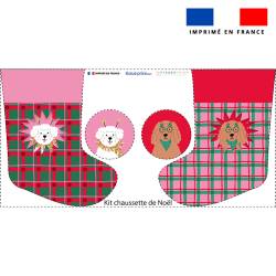 Kit chaussette de noel motif chien de Noel