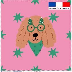 Coupon 45x45 cm motif chien de Noel