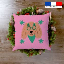 Coupon 45x45 cm motif chien de Noel