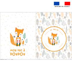 Kit sac à jouets motif animaux de la forêt
 Matière-Velours blanc cassé 410 gr/m² - 138cm Taille Kit-L