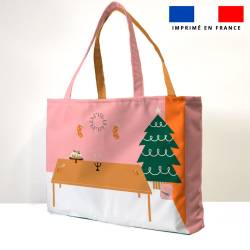 Kit couture sac cabas motif ambiance Noel