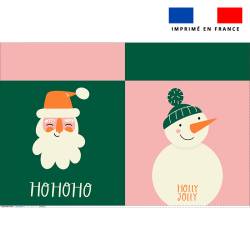 Kit hotte de Noel bleu givré motif ambiance Noel