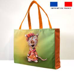 Kit couture sac cabas motif souris halloween - Création Stillistic