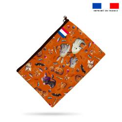 Kit pochette motif fantôme orange - Création Stillistic