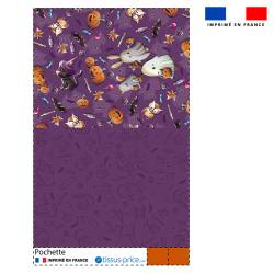 Kit pochette motif fantôme violet - Création Stillistic