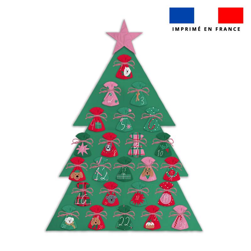 Coupon pour Calendrier de l'avent Sapin motif chien de Noel