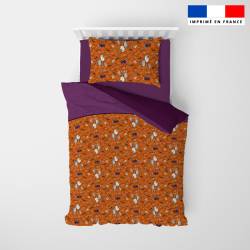 Coupon pour couette imprimé fantômes orange - Création Stillistic