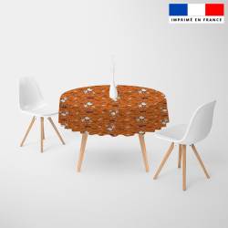 Coupon pour nappe ronde motif fantôme orange - Création Stillistic