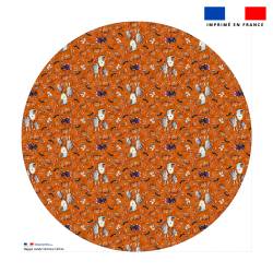 Coupon pour nappe ronde motif fantôme orange - Création Stillistic