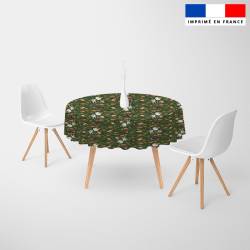 Coupon pour nappe ronde motif fantôme vert - Création Stillistic