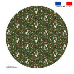 Coupon pour nappe ronde motif fantôme vert - Création Stillistic