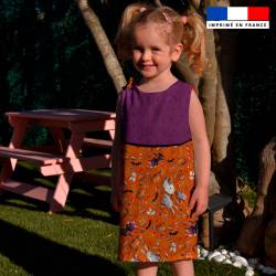 Patron robe enfant motif fantôme orange - Création Stillistic